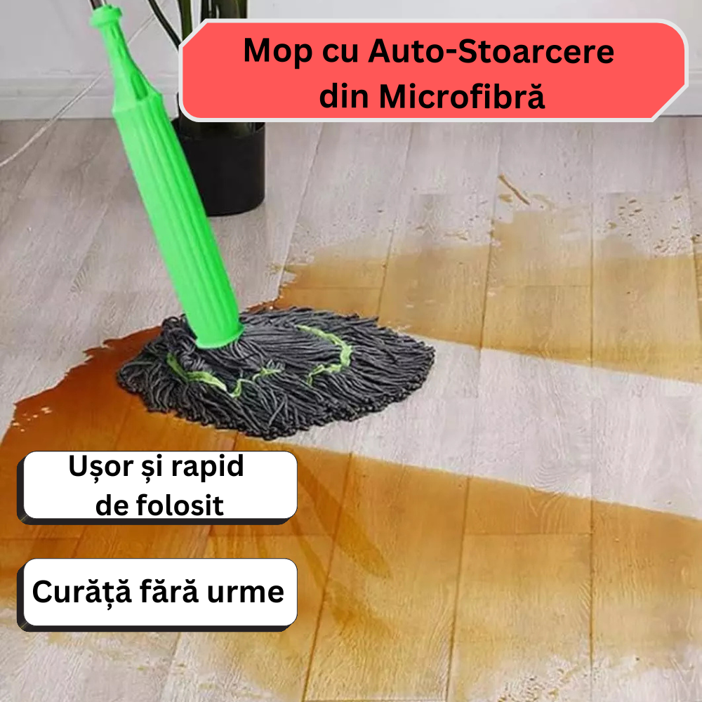 Mop cu Auto-Stoarcere din Microfibra