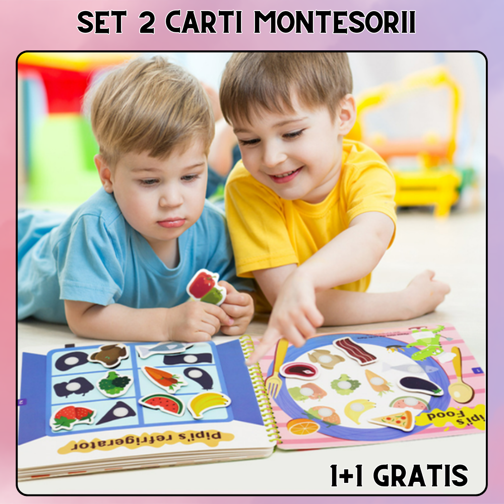 Set 2 Carti Montessori Educative Reutilizabile (1+1 GRATIS)