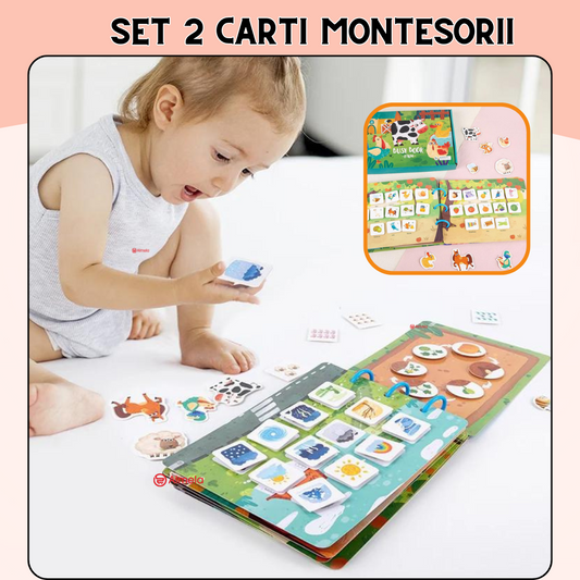 Set 2 Carti Montessori Educative Reutilizabile (1+1 GRATIS)