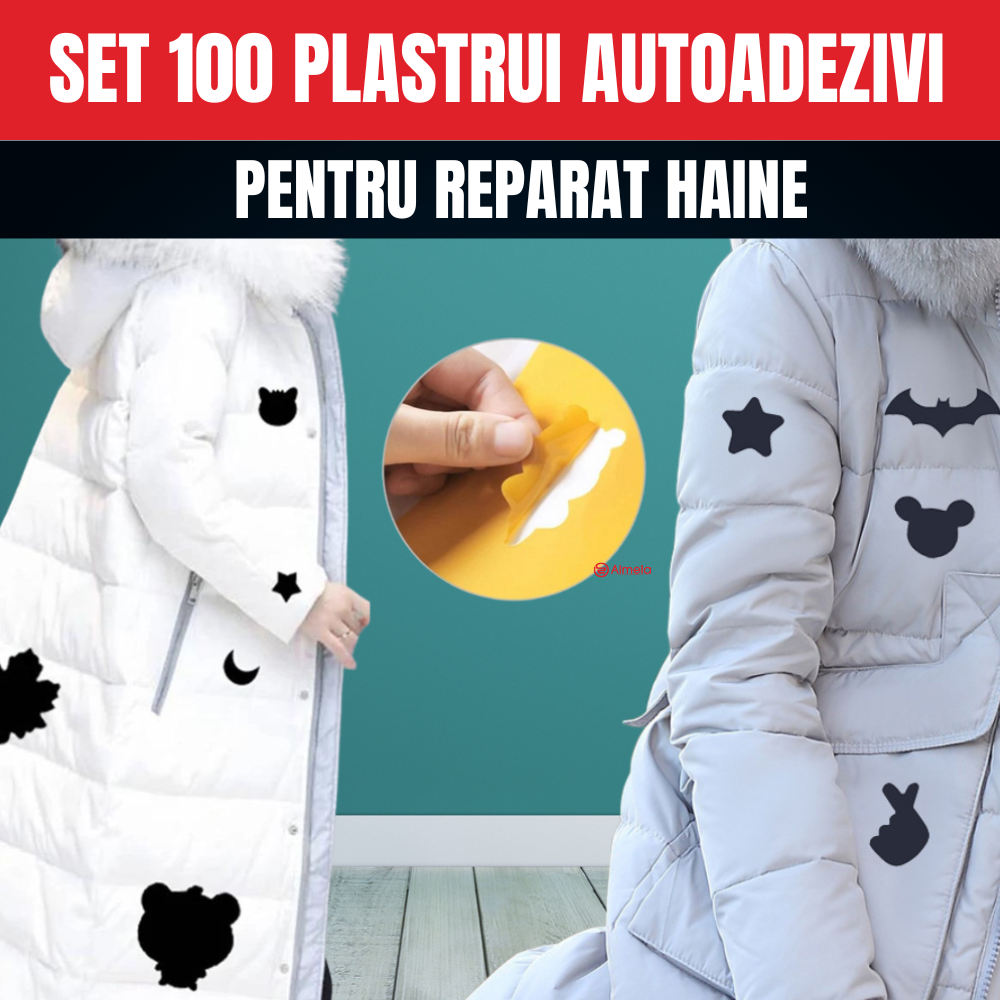 Set 100 Petice Autoadezive Pentru Reparat Haine