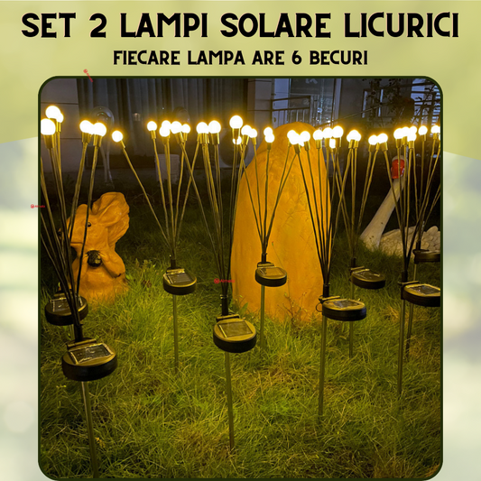 Set 2 Lampi Solare LED Cu Efect De Licurici
