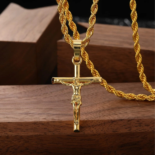 Lantisor + Pandantiv Religios (Placate cu Aur 18k)