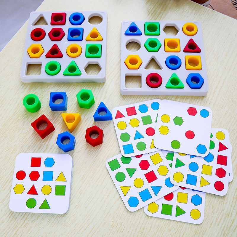 Set Puzzle Geometric Montessorii pentru Copii