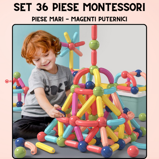 Set 36 Piese Montessori Magnetice Pentru Copii